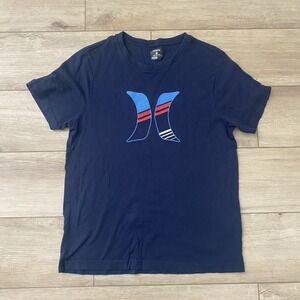Hurley T Shirt Mens Size M Blue Short Sleeve Crew Neck Outdoor Bike Adults